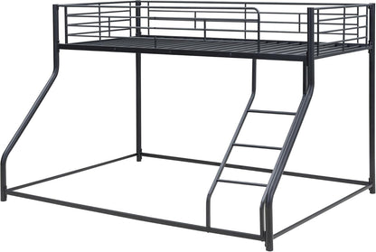 Twin over Queen Bunk Bed, Floor Bunk Bed, Heavy Duty Metal Bunk Bed Frame, Queen Bunk Bed for Adults, Adult Bunk Beds Heavy Duty, Twin XL Bunk Bed, Black ShipItFurniture