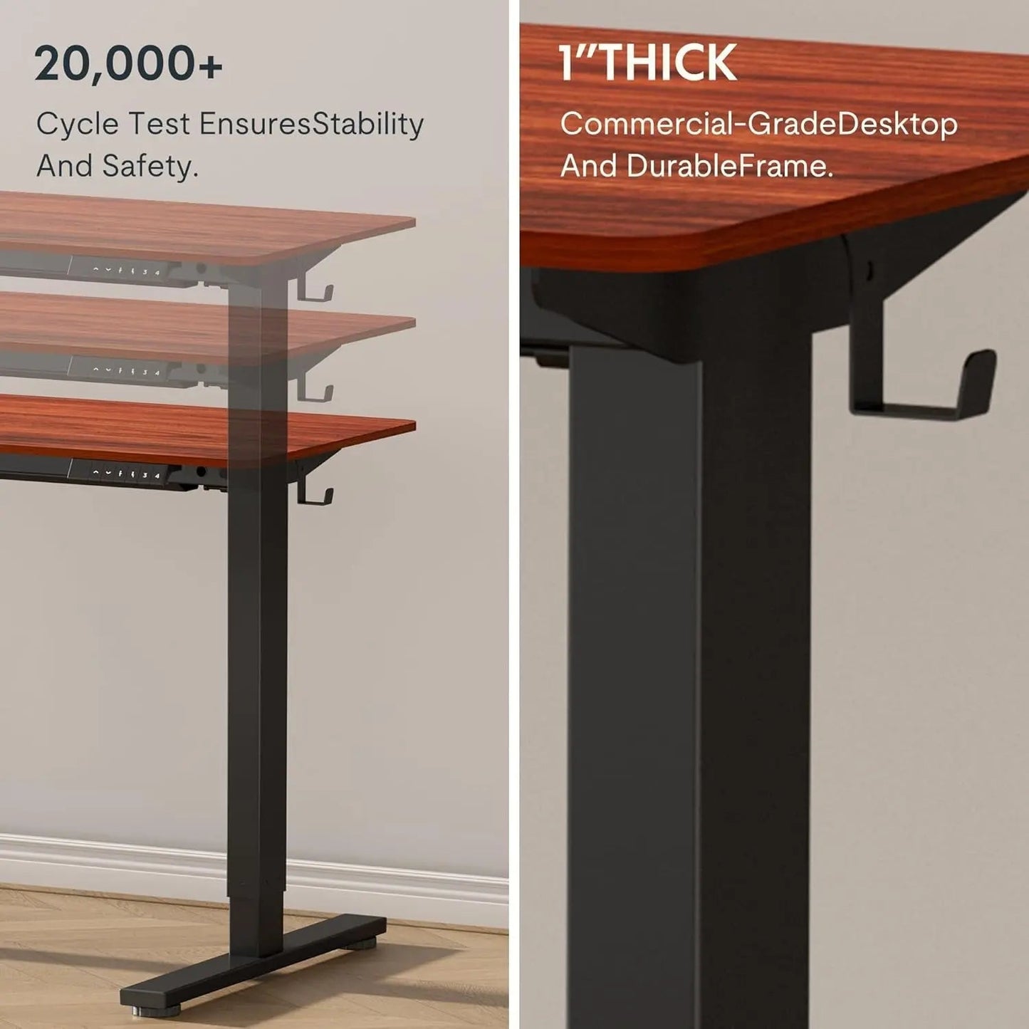 Electric Height Adjustable Standing Desk 48x24 Home Office - Get it from Bo