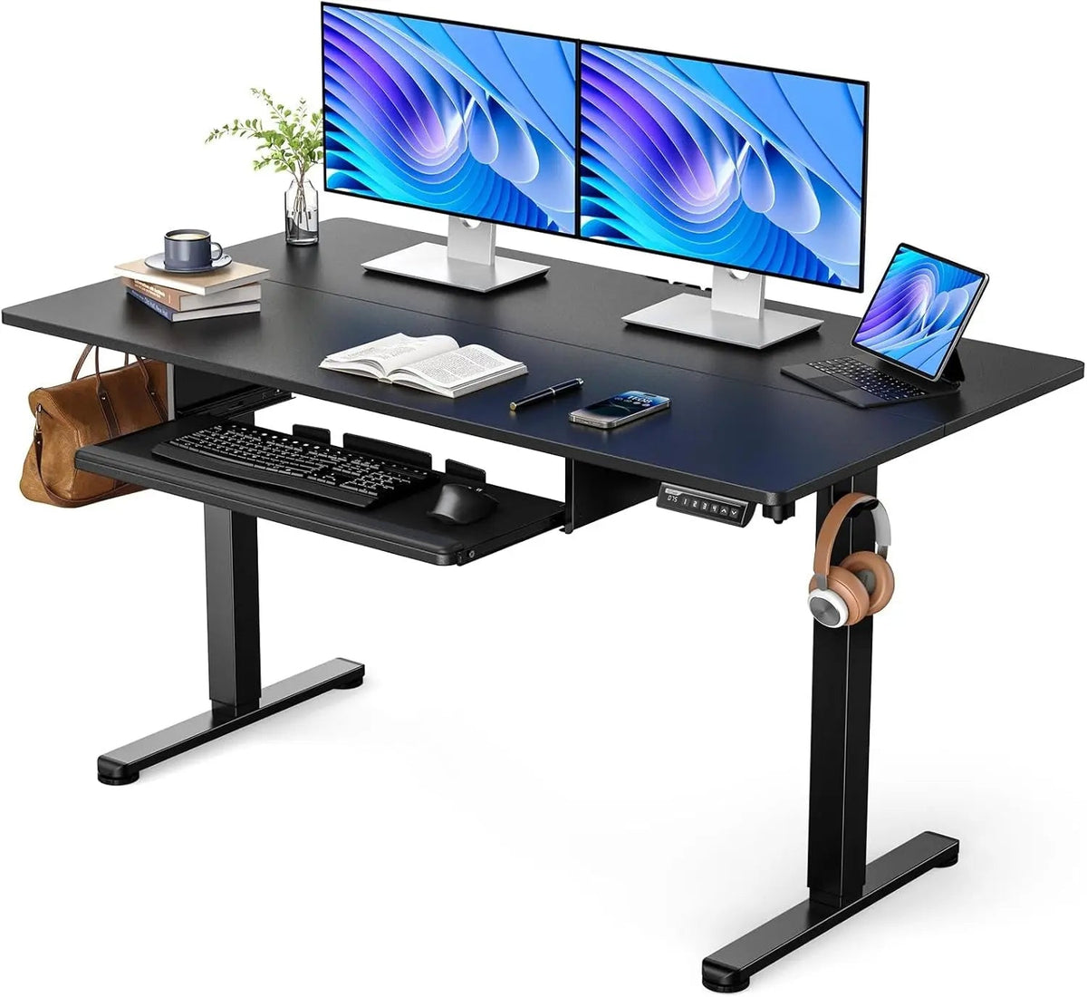 Electric Standing Desk with Adjustable Height Keyboard Tray - Get it from Bo