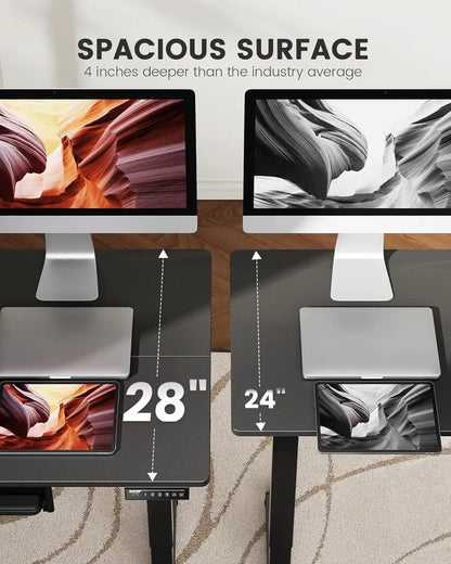 Electric Standing Desk with Adjustable Height Keyboard Tray - Get it from Bo