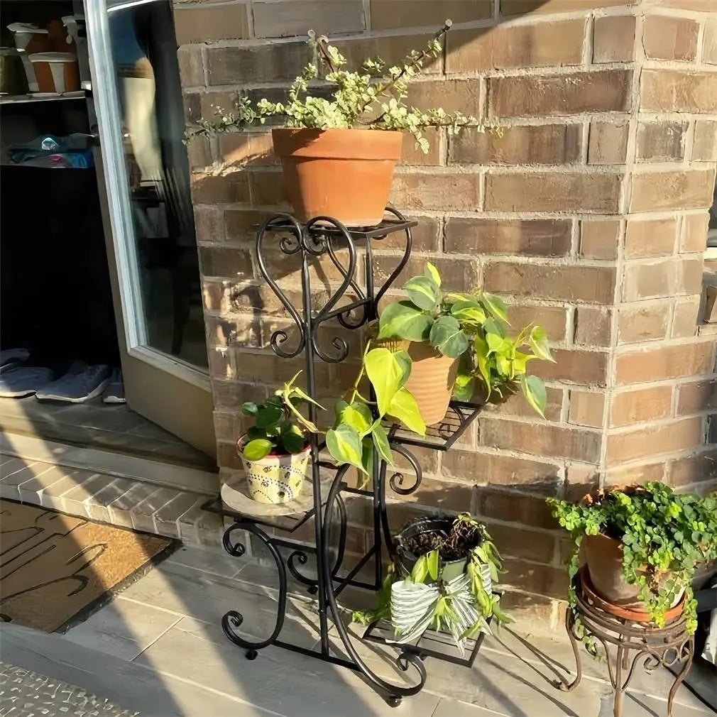 Elegant Black Metal 4-Shelf Plant Stand - Get it from Bo