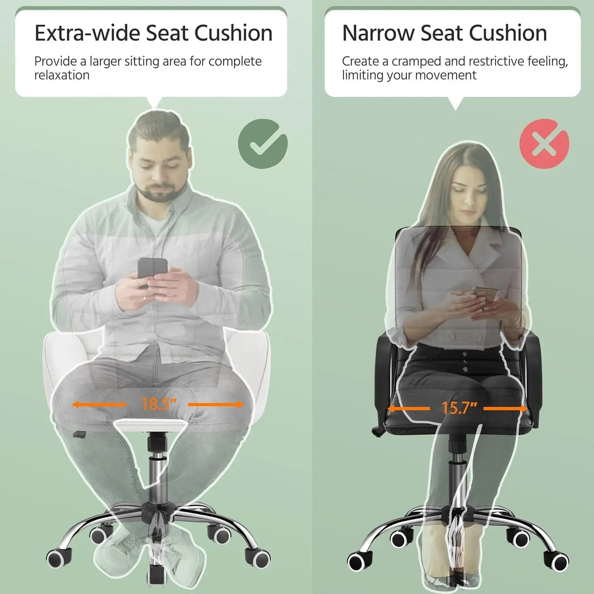 Ergonomic Faux Leather Office Chair White Adjustable - Get it from Bo