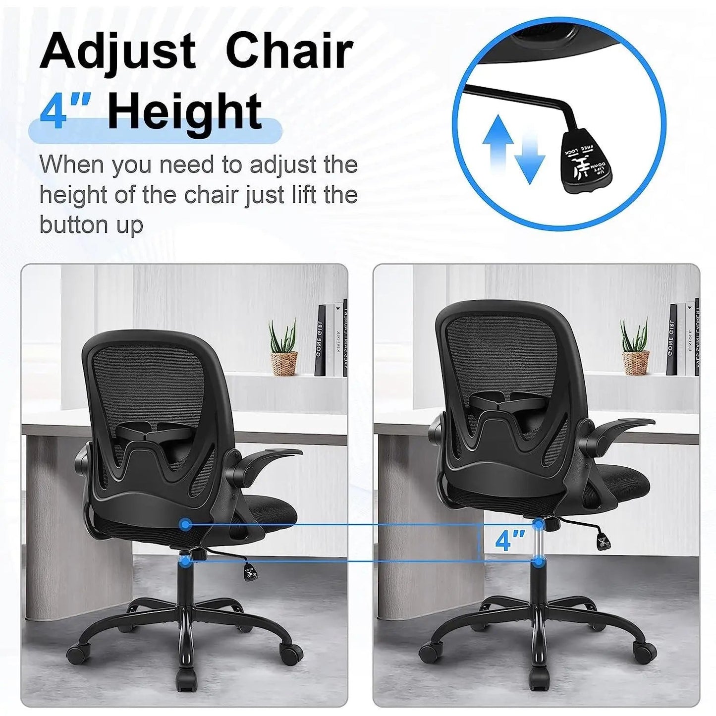 Ergonomic Mesh Office Chair With Adjustable Height - Get it from Bo