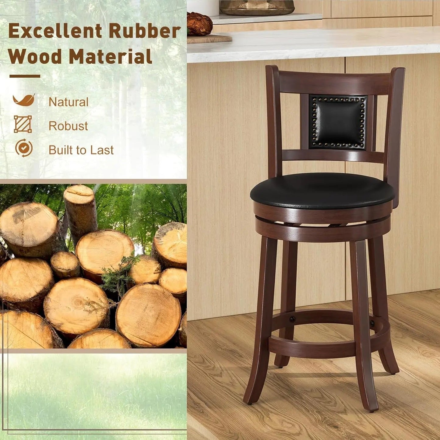 Ergonomic Swivel Bar Stools Set of Two - Get it from Bo