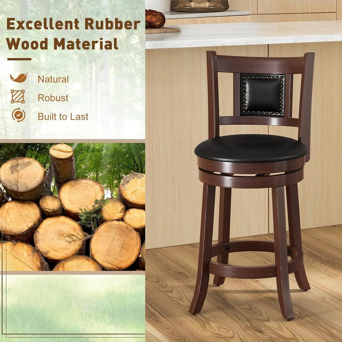 Ergonomic Swivel Bar Stools Set of Two - Get it from Bo