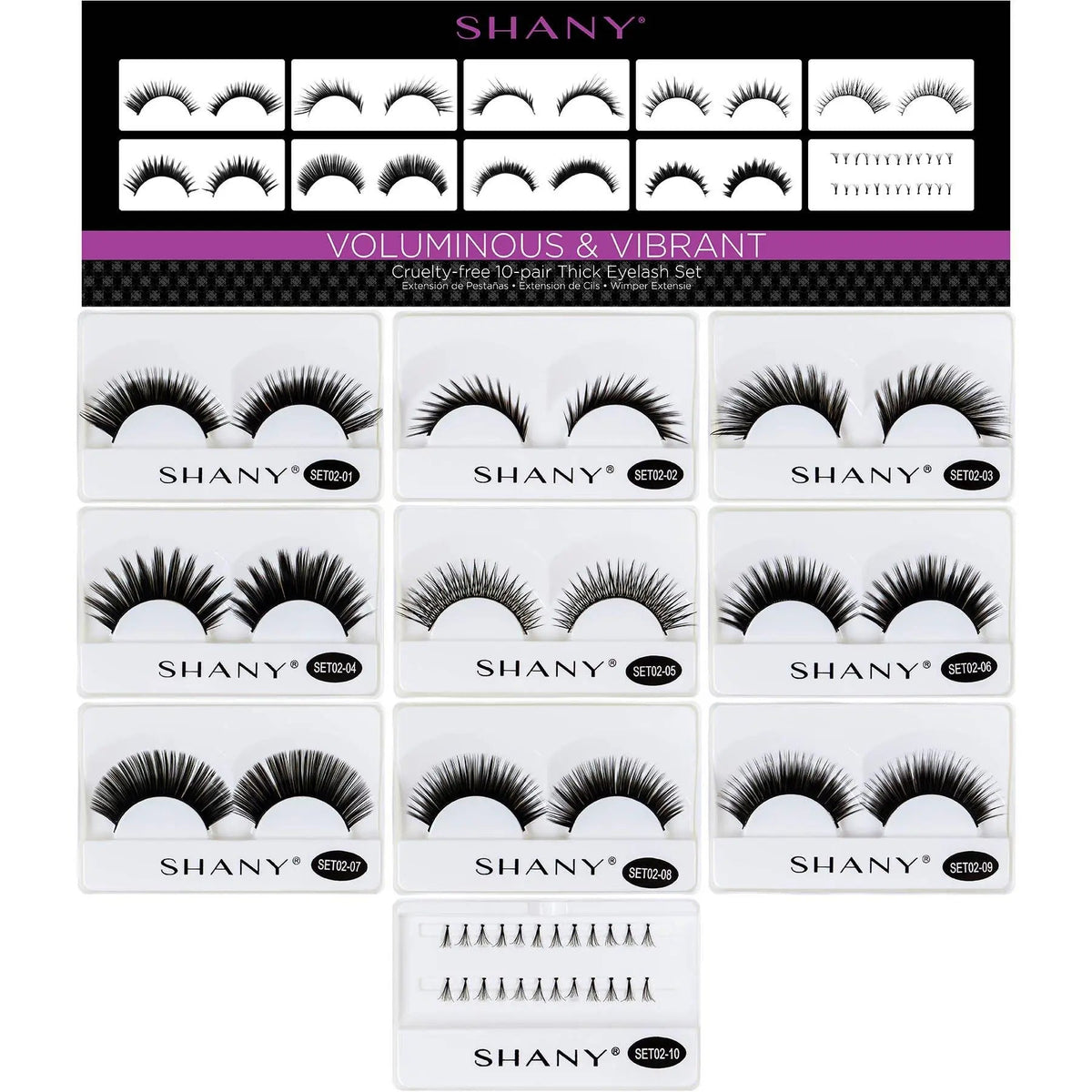 Eyelash extend - set of 10 assorted reusable eyelashes - Get it from Bo
