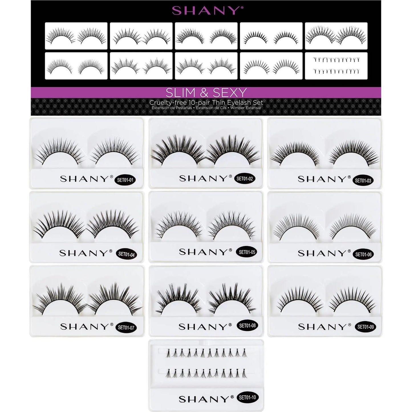 Eyelash extend - set of 10 assorted reusable eyelashes - Get it from Bo