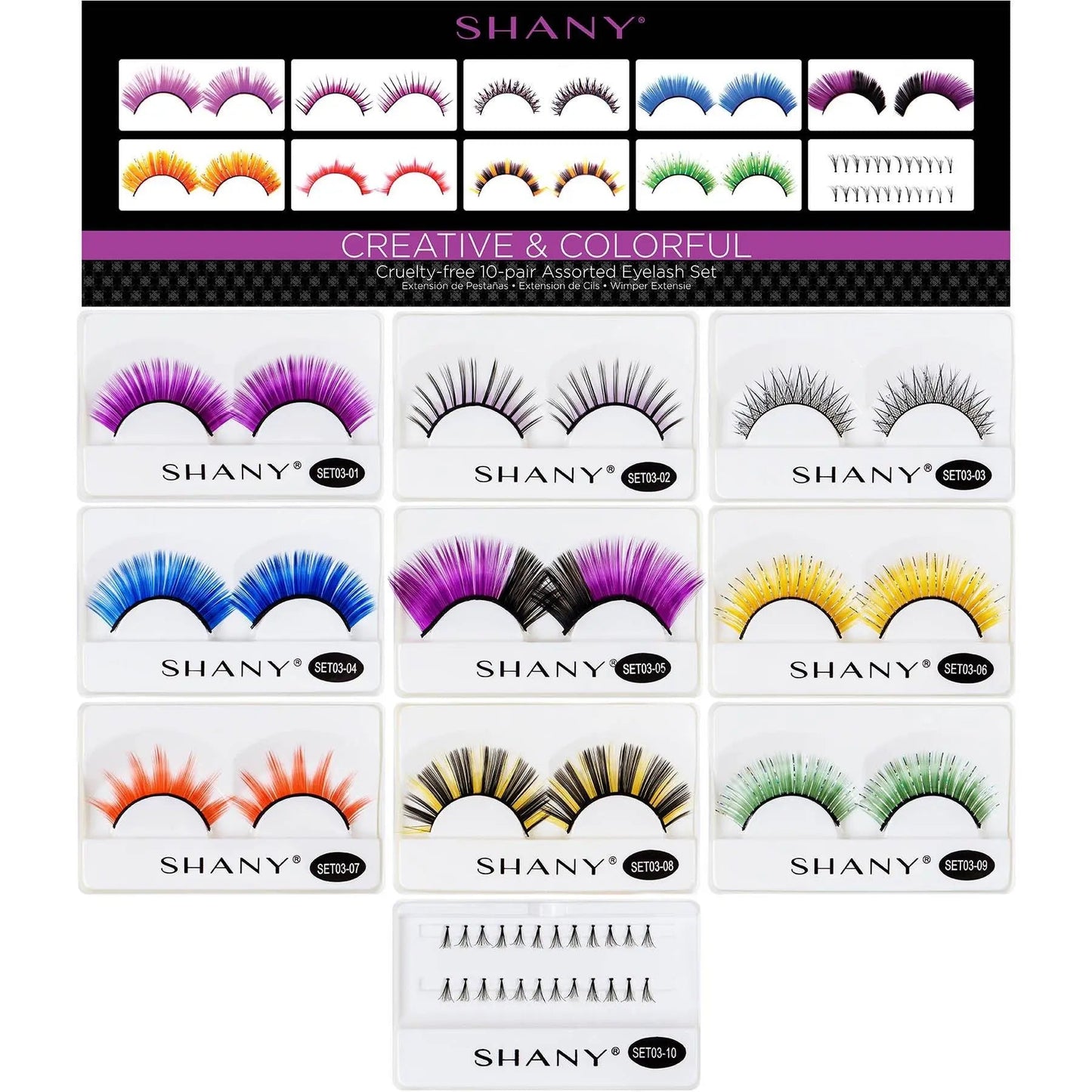 Eyelash extend - set of 10 assorted reusable eyelashes - Get it from Bo