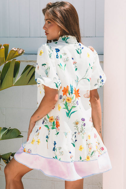 Harlee Floral Short Puff Sleeve Dress