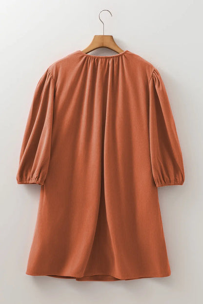 Yaranina Pleated Corduroy Mini Dress