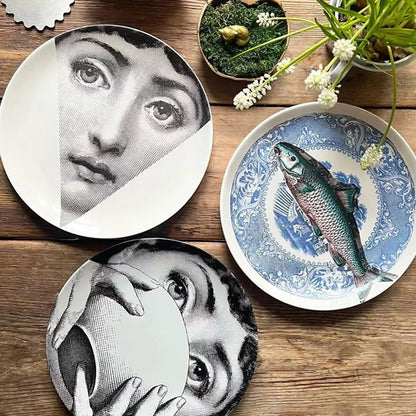 Ceramic Italian Face Hanging Plate Wall Decoration European Get it from Bo