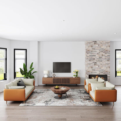 Solid Wood TV Stand For 70 To 75 Inch TV With Walnut Veneer