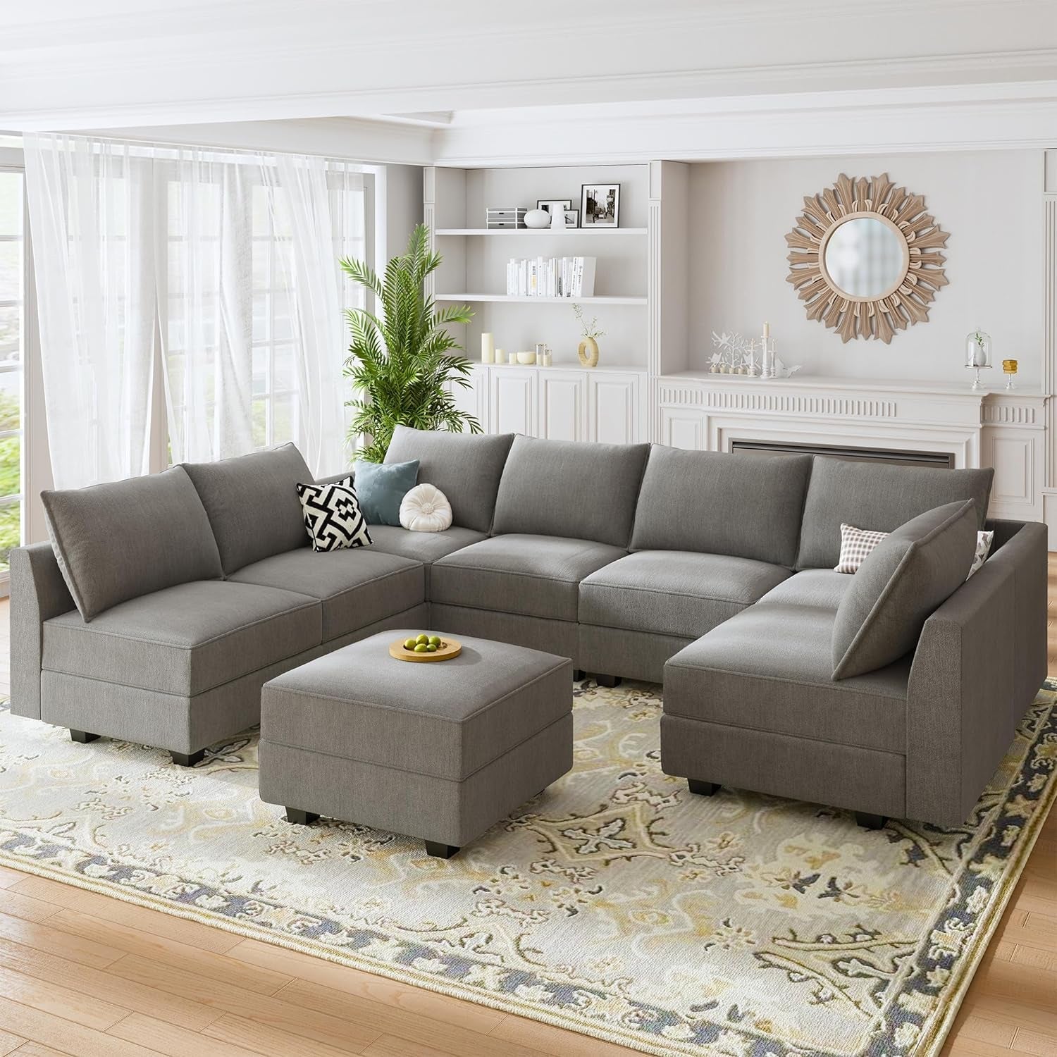 Oversized Modular U Shaped Sectional Sofa With Storage ShipItFurniture