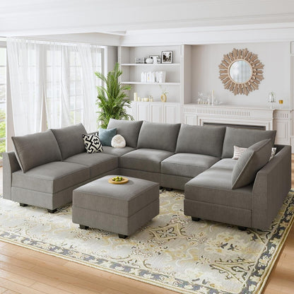 Oversized Modular U Shaped Sectional Sofa With Storage ShipItFurniture