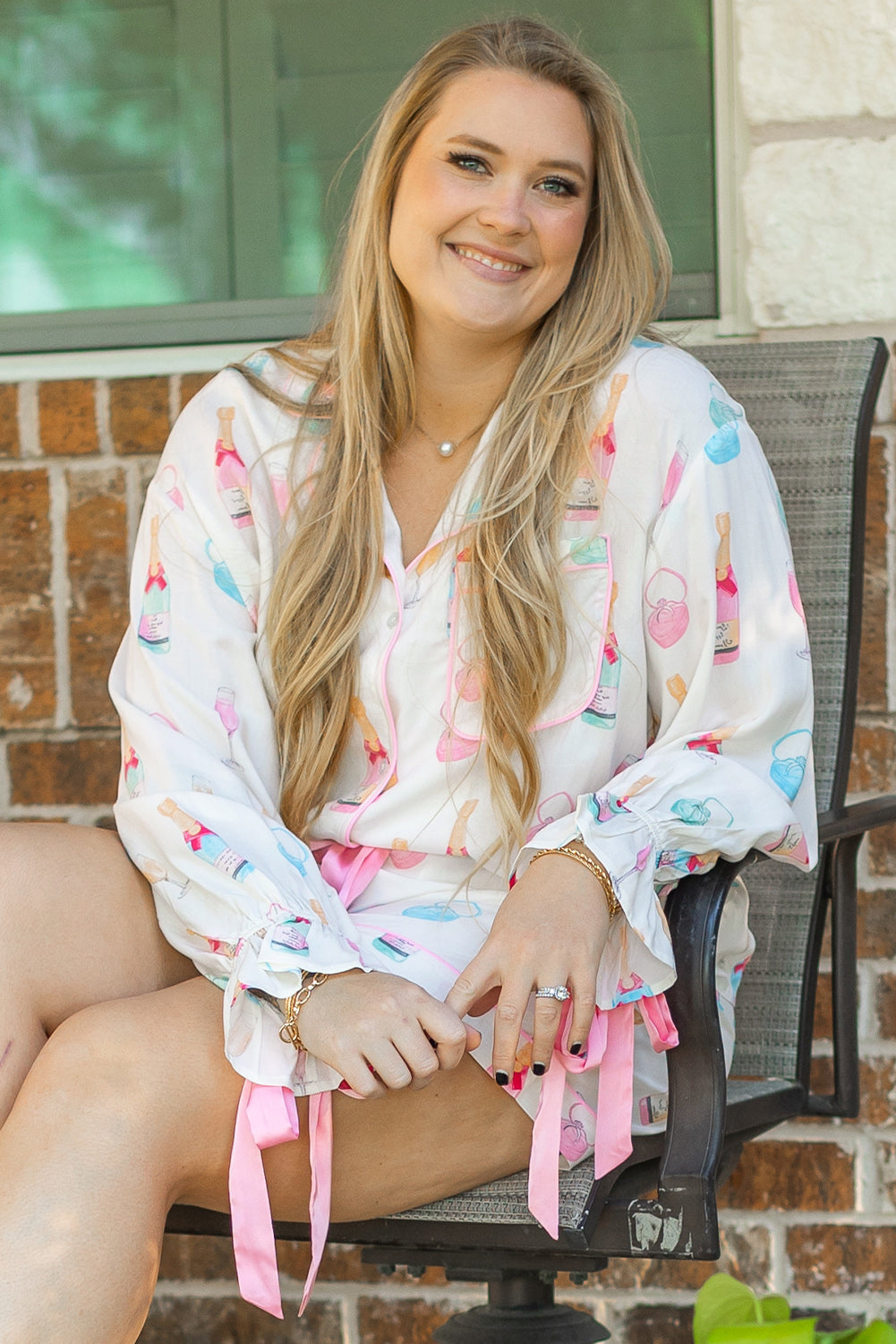 Milani Plus Size Pajama Set Threaded Pear