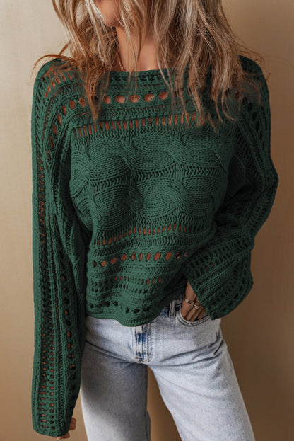Emma Cable Knit Cropped Sweater