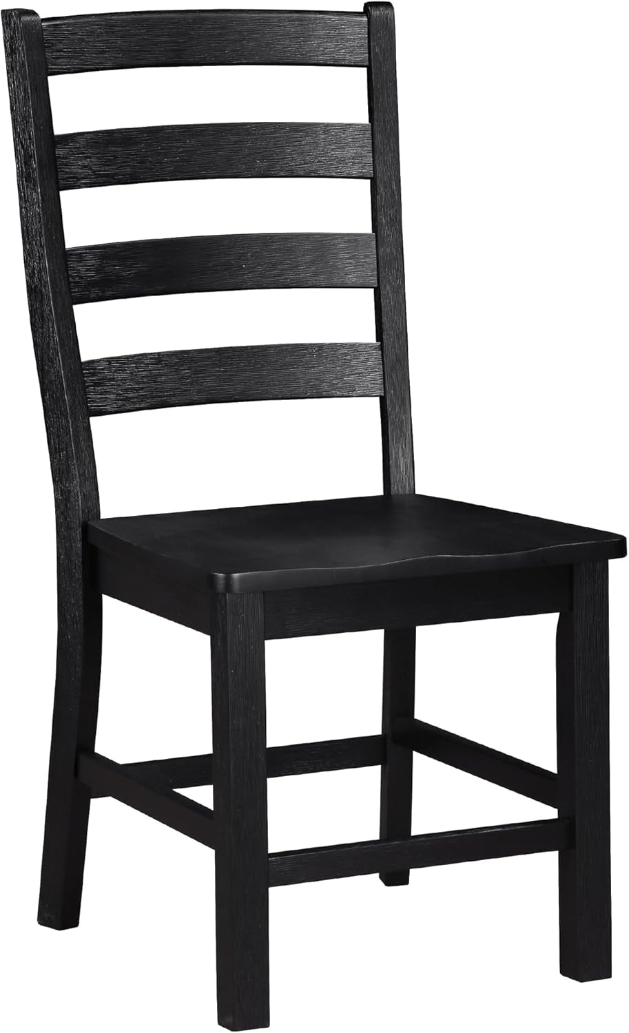 Dining Chairs Set of 2, Dining Chairs with Solid Wood Legs and Footrest, High Ladder Back Farmhouse Dining Chairs, Wooden Dining Room Chairs, Black ShipItFurniture