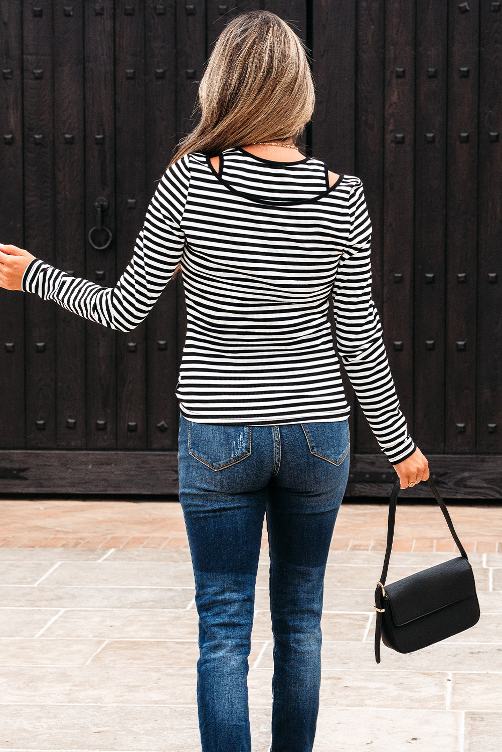 Remi Stripe Double-layer Long Sleeve Top - Get it from Bo