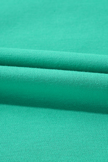 Sky Blue Plus Size Plaid Floral Patchwork Raglan Sleeve Sweatshirt