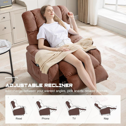 Brown Heated Massage Recliner With Ergonomic Support ShipItFurniture