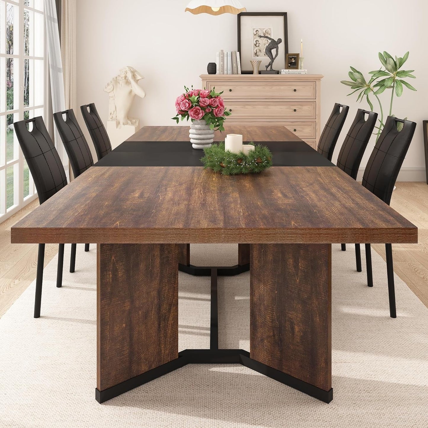 Extendable Dining Table 59 to 86 Inches Removable Leaves ShipItFurniture