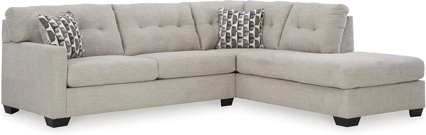 Beige Sleeper Sectional Featuring Chaise Memory Foam ShipItFurniture
