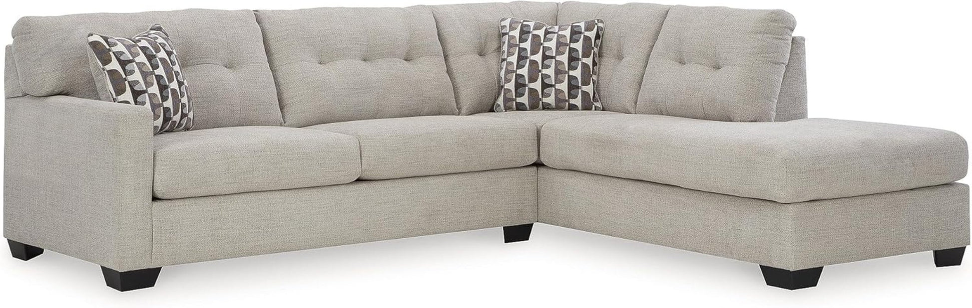 Beige Sleeper Sectional Featuring Chaise Memory Foam ShipItFurniture