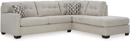 Beige Sleeper Sectional Featuring Chaise Memory Foam ShipItFurniture