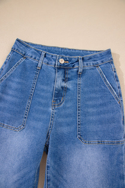 Courtney Cropped High Rise Wide Leg Jeans