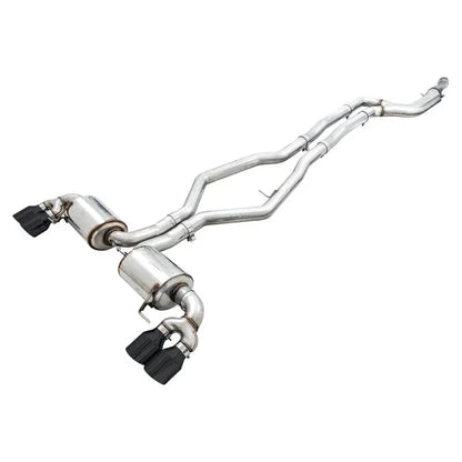 AWE Tuning 2019+ BMW M340i (G20) Non-Resonated Touring Edition Exhaust - Quad Diamond Black Tips NP Motorsports