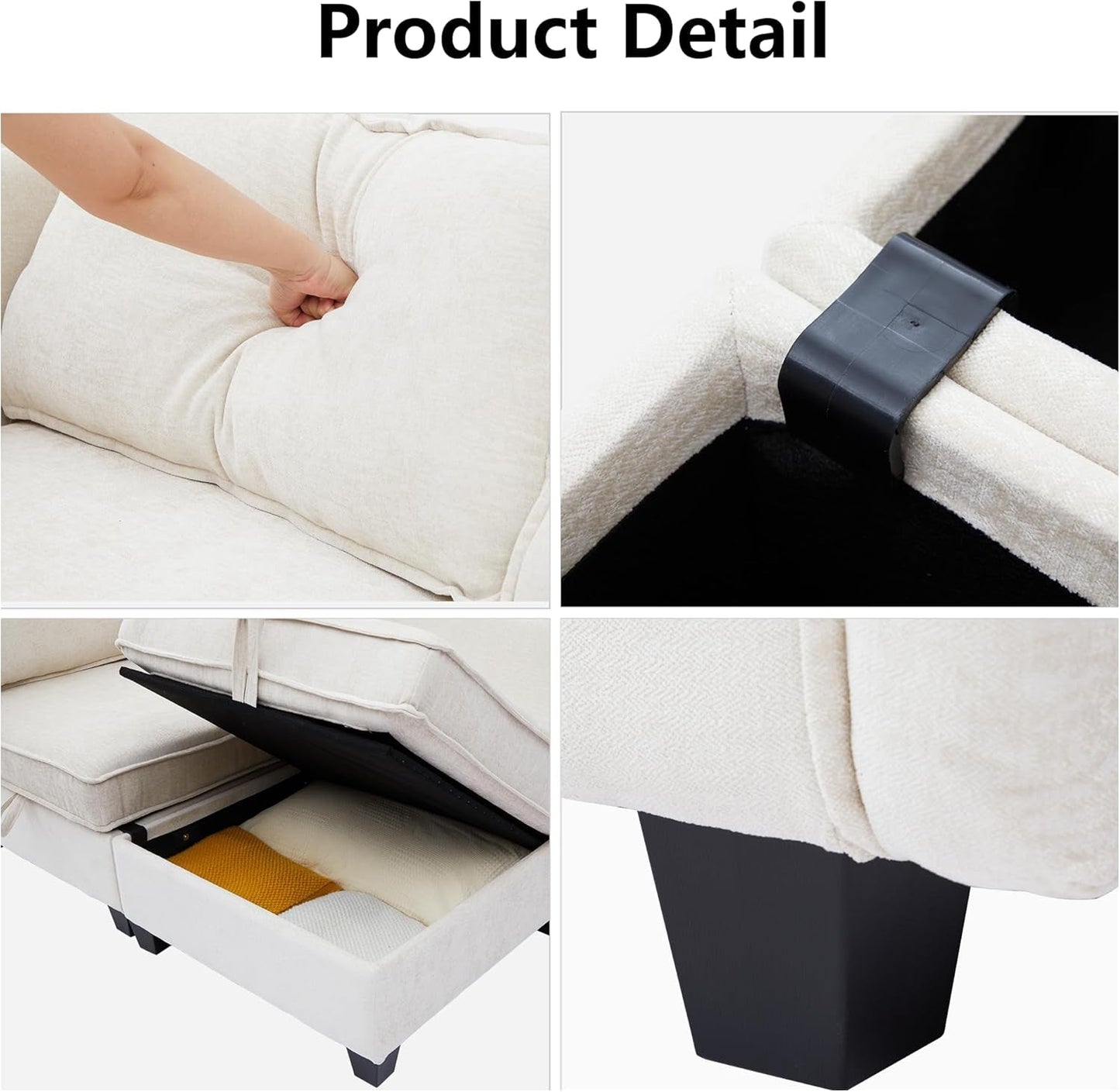 Beige Modular Sectional Sofa Featuring Sleeper Storage ShipItFurniture