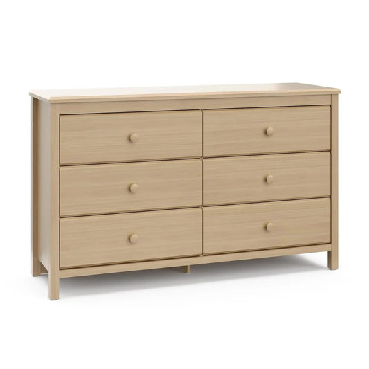 Alpine 6 Drawer Double Dresser (Driftwood) – GREENGUARD Gold Certified, Dresser for Nursery, 6 Drawer Dresser, Kids Dresser, Nursery Dresser Drawer Organizer, Chest of Drawers-0