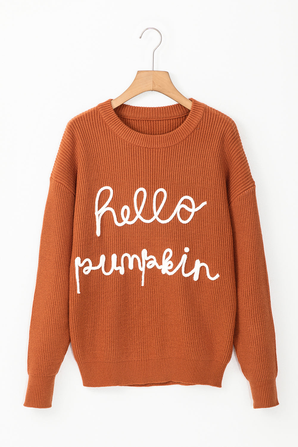 Hello Pumpkin Graphic Sweater Threaded Pear