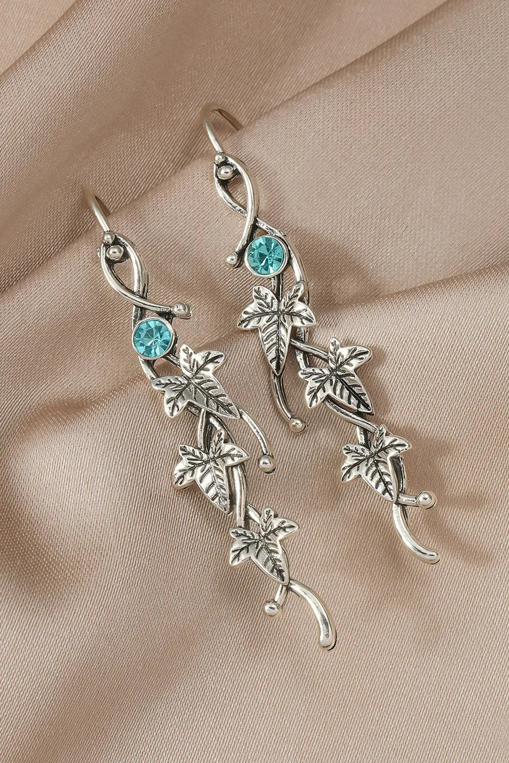 August Leaf Gemstone Dangle Earrings