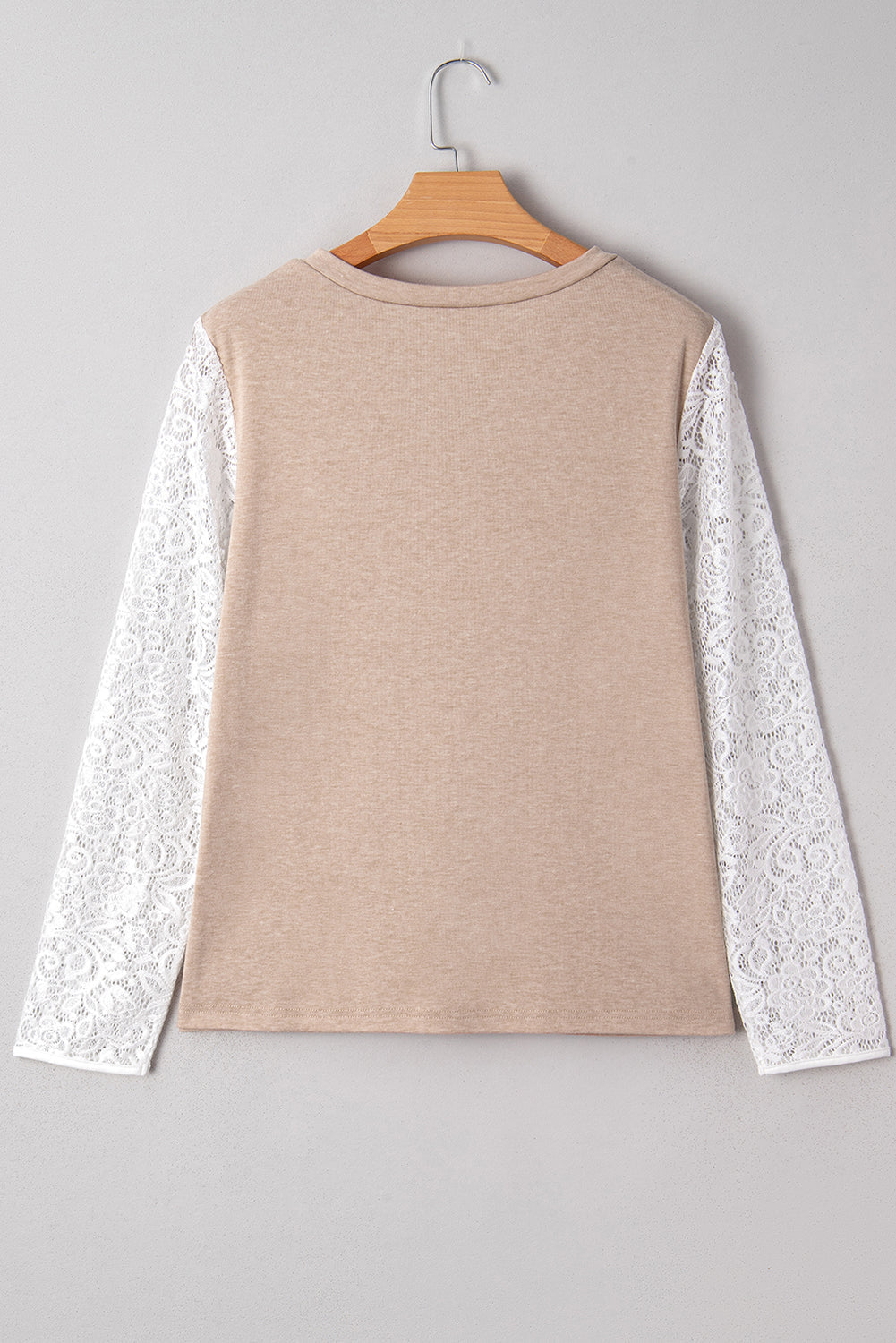 Penny Contrast Lace Patchwork Long Sleeve Top