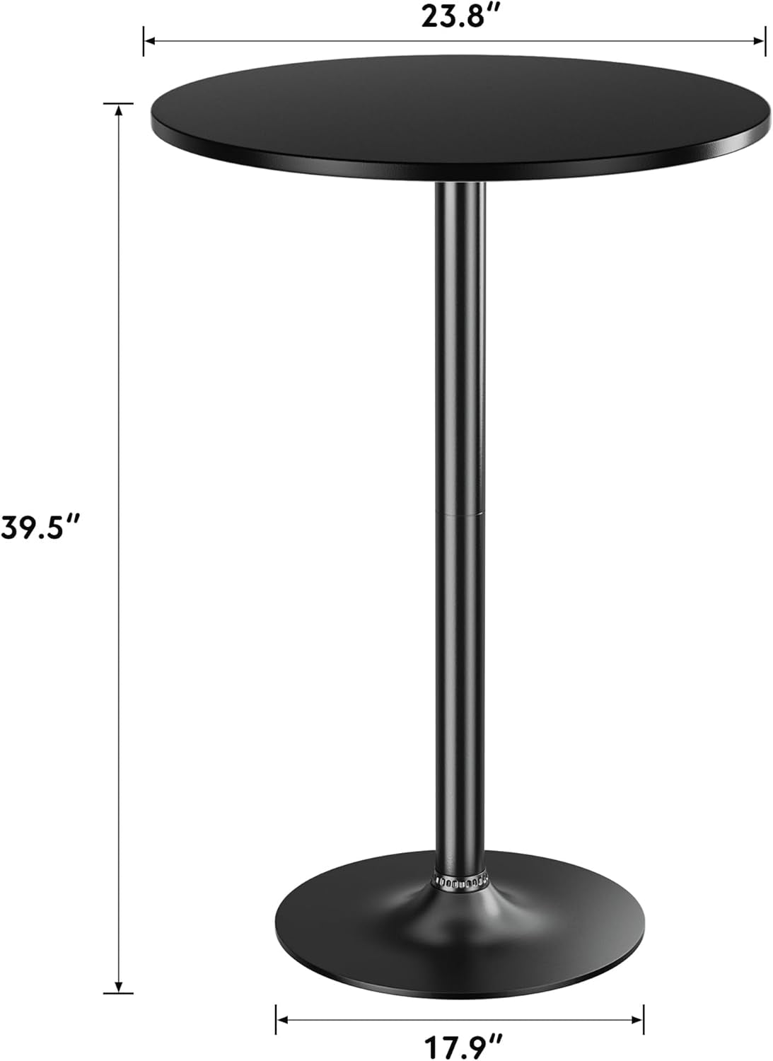 Black Circular Bar Table Water proof Coated Metal Base ShipItFurniture