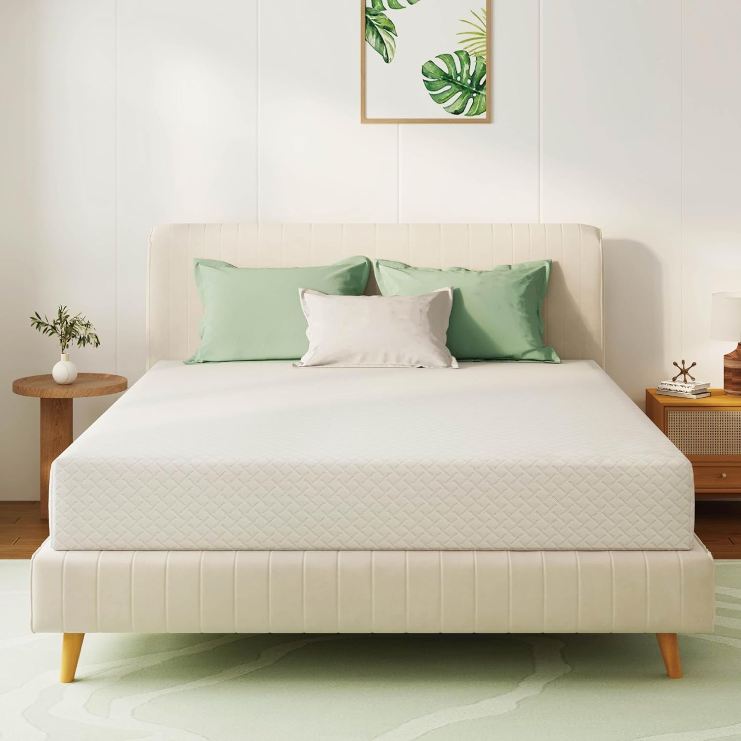 Queen 10 Inch Green Tea Memory Foam Mattress Comfort ShipItFurniture