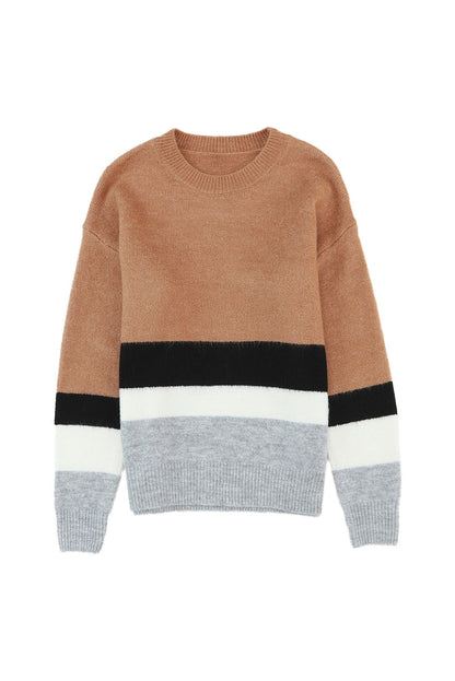 Elizabeth Striped Ribbed Knit Sweater
