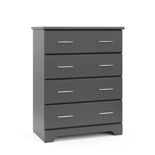 Brookside 4 Drawer Dresser (Gray) – GREENGUARD Gold Certified, Dresser for Nursery, 4 Drawer Dresser, Kids Dresser, Nursery Dresser Drawer Organizer, Chest of Drawers ShipItFurniture