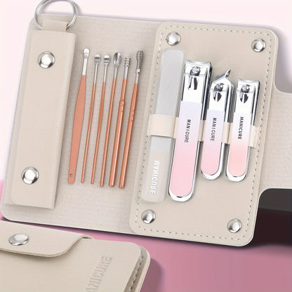 6-9 Pcs Manicure Set with Leather Case Professional