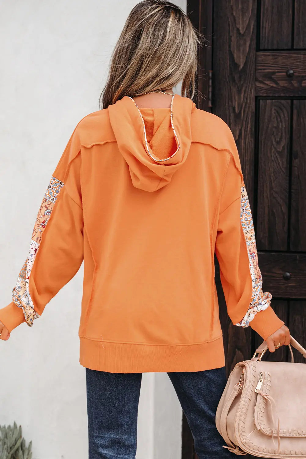 Myrassa Side Slit Drawstring Hoodie