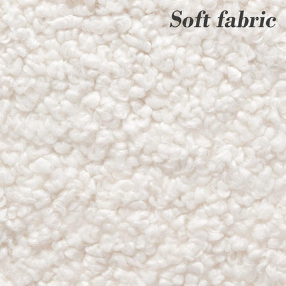 26 Inch Swivel Counter Stool White Sherpa Upholstered Bar Stool For Kitchen Counter ShipItFurniture