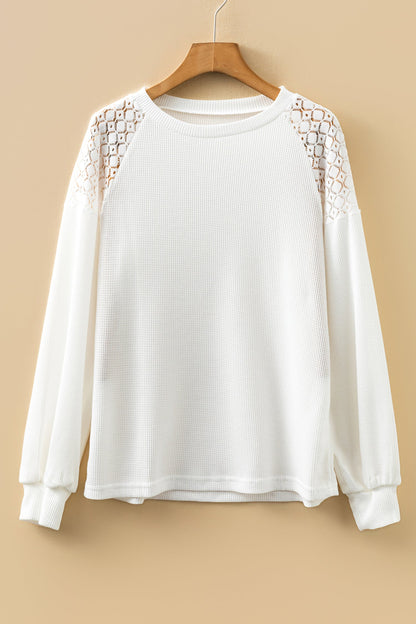 Ava Sleeve Textured Pullover Long Sleeve Top