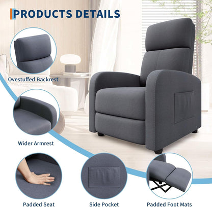 Ergonomic Adjustable Recliner Chair With Tall Back ShipItFurniture