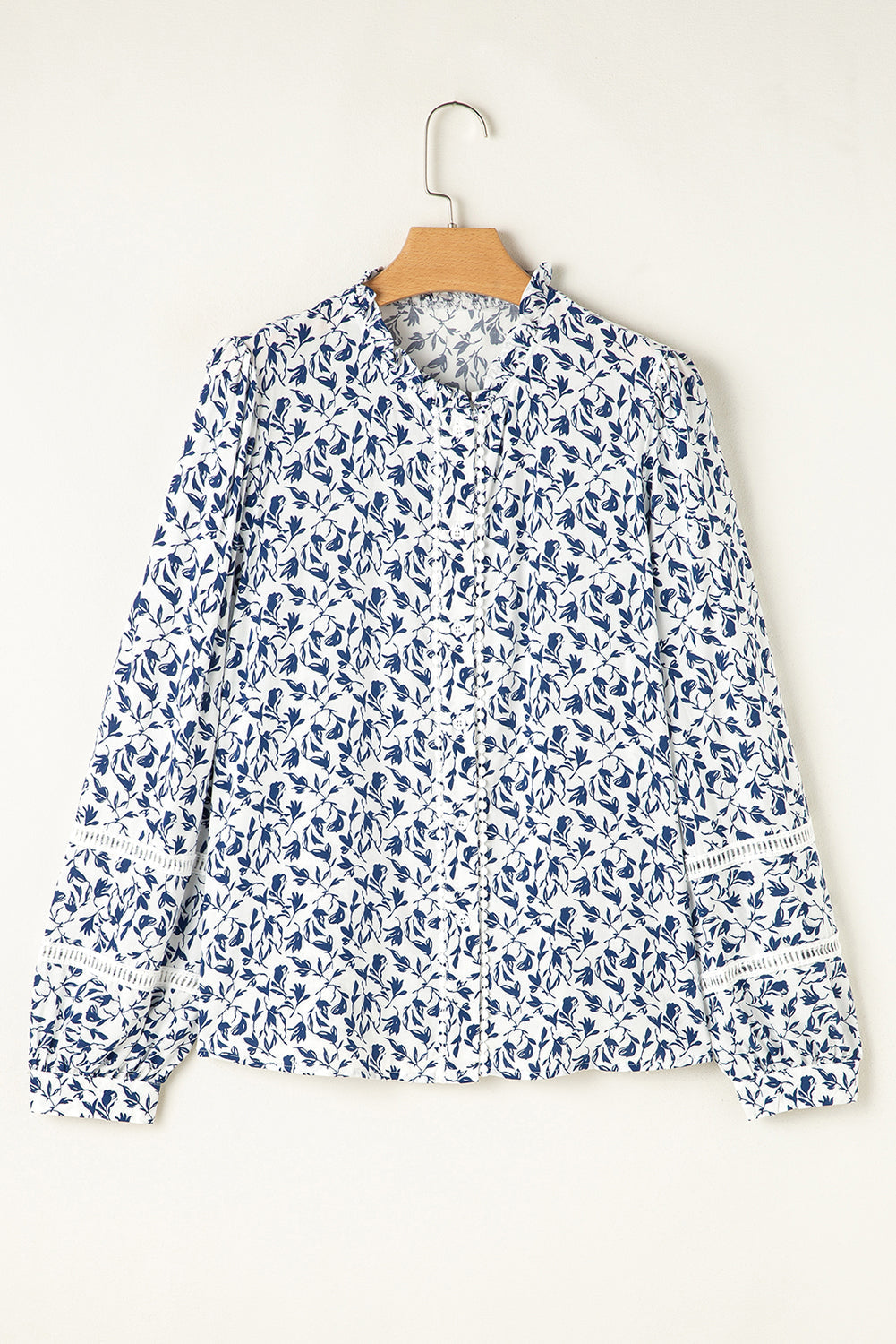 Melanie Lace Floral Puff Sleeve Top Threaded Pear