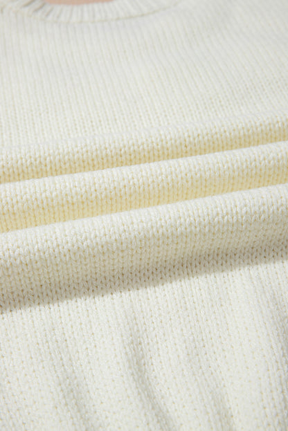 Rheakara Textured Puff Sleeve Sweater