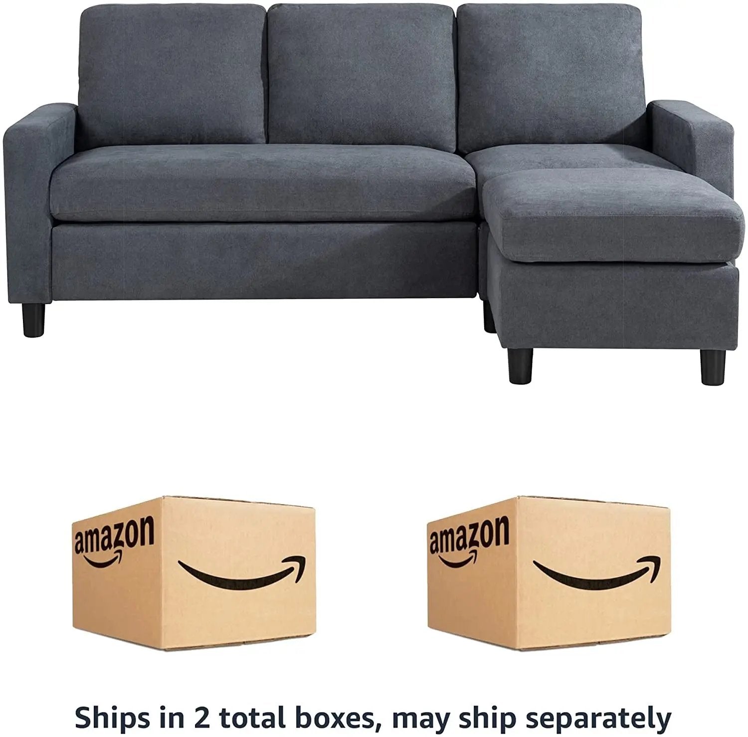 Linen L-Shaped Sectional Sofa-1