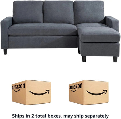 Linen L-Shaped Sectional Sofa-1