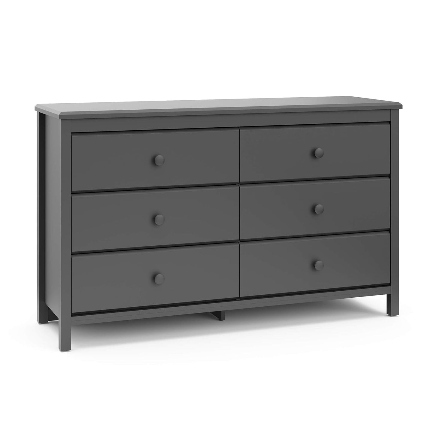 Alpine 6 Drawer Double Dresser (Gray) – GREENGUARD Gold Certified, Dresser for Nursery, 6 Drawer Dresser, Kids Dresser, Nursery Dresser Drawer Organizer, Chest of Drawers ShipItFurniture