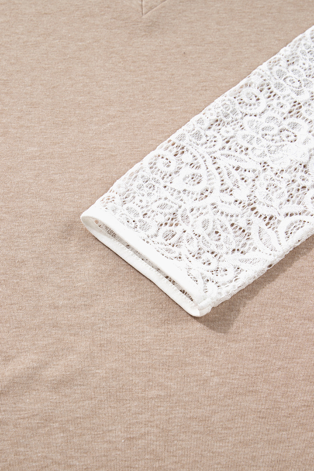 Penny Contrast Lace Patchwork Long Sleeve Top